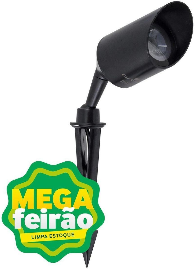Espeto-de-Jardim-Luminaria-Articulado-7W-Verde-Abs-Gaya-9694-Preto-Bivolt