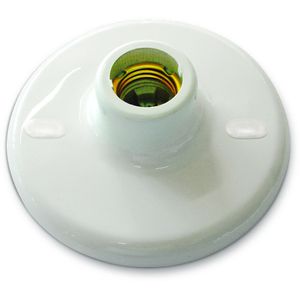 Plafonier 1 Lâmpada Redondo 100W Polipropileno e Porcelana Blumenau Branco Bivolt