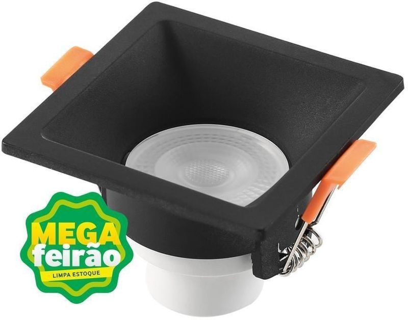 Spot-LED-de-Embutir-Recuado-Quadrado-6W-3000K-Policarbonato-Blumenau-81463001-Preto-Bivolt