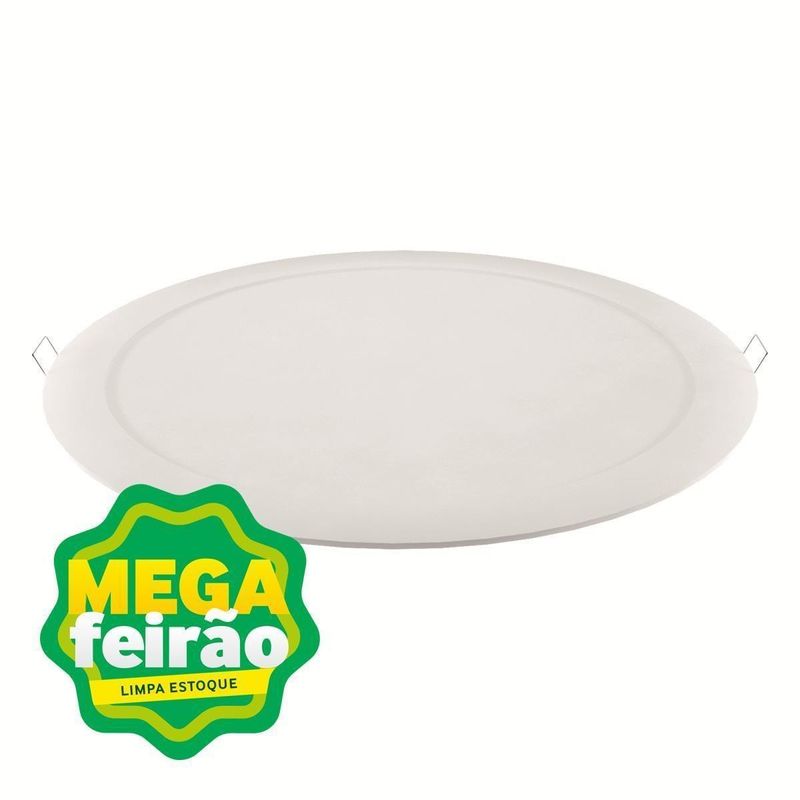 Painel-LED-de-Embutir-Redondo-Downlight-24W-6000K-Aluminio-E-Polimeros-Sinteticos-Luminatti-Lm119-Branco-Bivolt