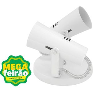Spot de Sobrepor 2 Lâmpadas Focus Cilindrico 60W Alumínio Auremar 1007/2 Branco Bivolt