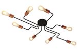 PLAFON-ARANHA-PERFIL-8-LAMPADAS-60W-ALUMINIO-AUREMAR-7220-8-PRETO-COBRE-BIVOLT