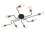 PLAFON-ARANHA-PERFIL-8-LAMPADAS-60W-ALUMINIO-AUREMAR-7220-8-PRETO-COBRE-BIVOLT