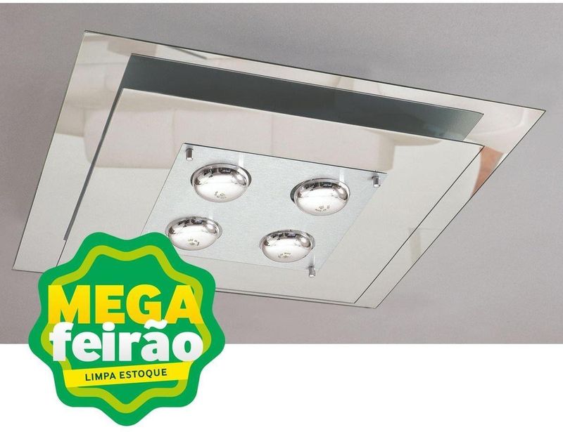 Plafon-4-Lampadas-Contemporaneo-Retagular-60W-Aluminio-Vidro-Pantoja-131-1-Escovado-Espelhado-Bivolt