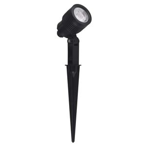 Espeto de Jardim Luminária Spot LED 3W Luz Verde Abs Ecoforce 18503 Preto Bivolt