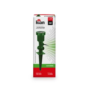 Espeto de Jardim Luminária Spot LED 5W Verde Kian Preto Bivolt