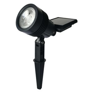 Espeto de Jardim Luminária Spot Solar 20Lm Luz Verde Abs Ecoforce 18544 Preto