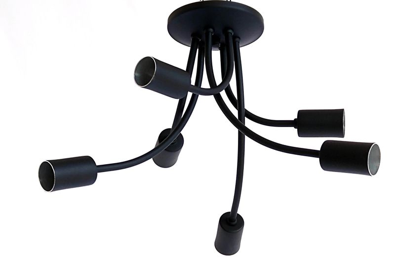 PLAFON-ARANHA-LUMINARIA-6-LAMPADAS-30W-ALUMINIO-EMALUSTRES-0165-6.000-PRETO-BIVOLT
