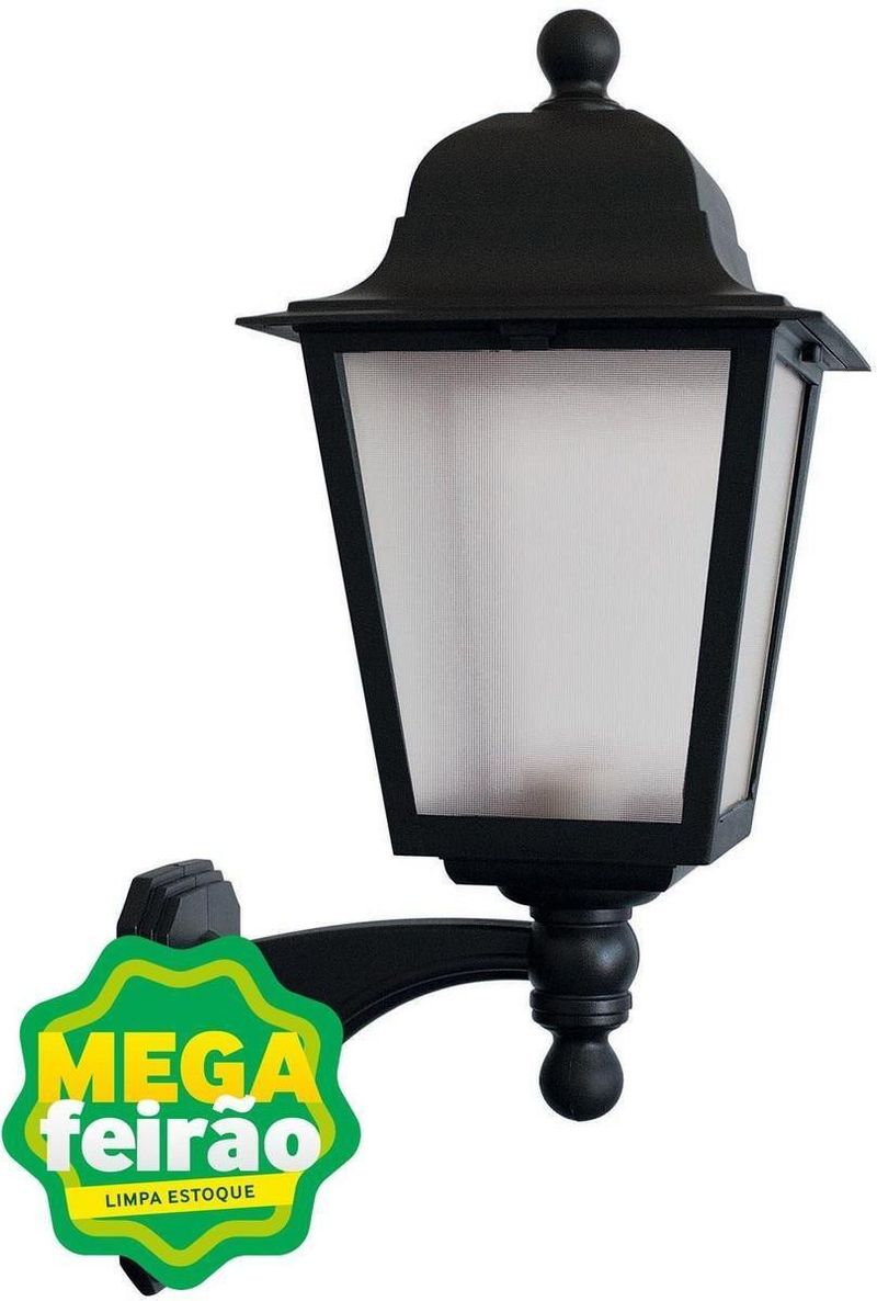 Arandela-1-Lampada-Soberana-20W-Polipropileno-Dital-111-Preto-Bivolt