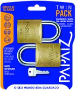 Cadeado-Papaiz-CR20-KA2-Sm-20Mm-Twin-Pack-Latao-Kit-com-2-Unidades
