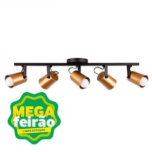 Luminária Trilho de Spot 3 Lâmpadas Fokus 20W Aluminio Startec 147190119 Dourado Bivolt