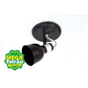 Spot de Sobrepor 1 Lâmpada Cancun Até 100W Alumínio Jm 441/1Pt Preto Bivolt