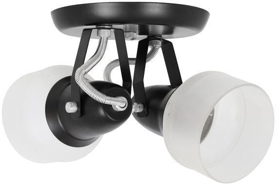 Spot-de-Sobrepor-2-Lampadas-Boca-de-Vidro-Ate-100W-Aluminio-Jm-231-2Pt-Preto-Bivolt