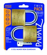 CADEADO-PAPAIZ-CR50-KA2-SM-50MM-TWIN-PACK-LATAO-KIT-COM-2-UNIDADES
