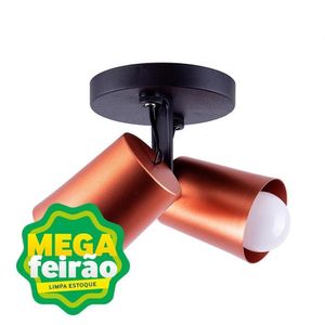 Spot de Sobrepor 2 Lâmpadas Fokus Duplo 20W Aluminio Startec 147190114 Cobre Bivolt