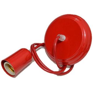 Pendente 1 Lâmpada Redondo 100W Alumínio Vmc 720 Vermelho Bivolt