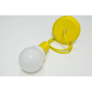 Pendente 1 Lâmpada Redondo 100W Alumínio Vmc 720 Amarelo Bivolt