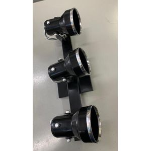 Spot de Sobrepor 3 Lâmpadas Retangular 100W Alumínio Vmc 804/3 Preto Bivolt