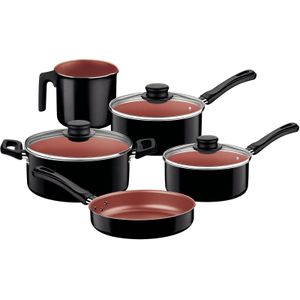 Jogo de Panelas Tramontina Alumínio Caribe Preto Kit com 5 Peças