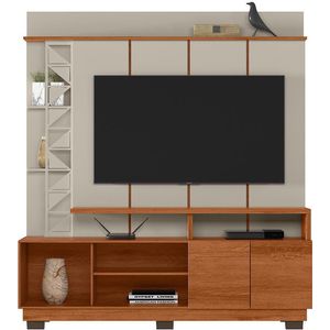 Estante Home Para TV até 60" Polegadas Vivaz Grappa Móveis Off White e Matte 165x182,6x40,3cm