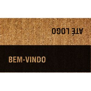Capacho de Fibra de Coco Uzoo Estilo Retangular Até Logo 75x45cm