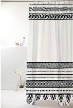 Cortina-Box-de-Banheiro-Uzoo-Poliester-Diversos-Etnico-Preto-e-Branco-198x180m