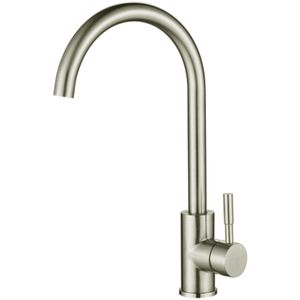 Torneira Misturador Monocomando Pia Cozinha Romar de Mesa Bica Alta Round Inox