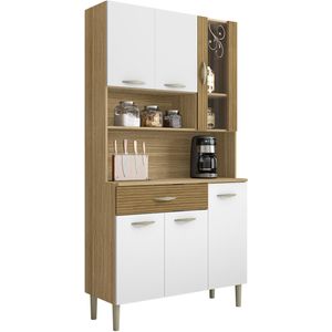 Cozinha Compacta 6 Portas 1 Gaveta Golden Kits Paraná Freijó Supremo e CP Ripado