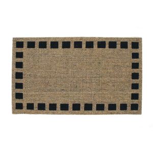 Capacho de Sisal Natural Quadrados Cinza 45x75cm