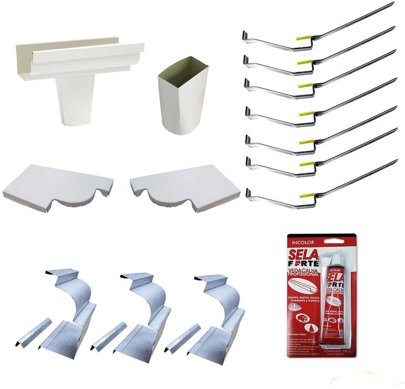 CALHA-PARA-TELHADO-CALHAFORTE-BRANCO-COM-CONDUTOR-DESCIDA-6M