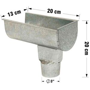 Terminal Para Calha com Bocal 3 Calhaforte Platibanda Galvanizado