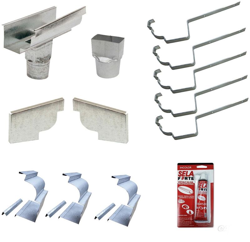 CALHA-PARA-TELHADO-CALHAFORT-GALVANIZADO-COM-CONDUTOR-DE-DESCIDA-6M