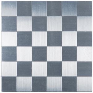 Pastilha de Alumínio Glass Mosaic Metal Prata Escovada 30X30Cm