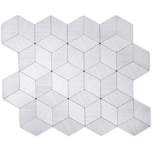 Pastilha de Alumínio Glass Mosaic Metal Prata 29X30,3Mm