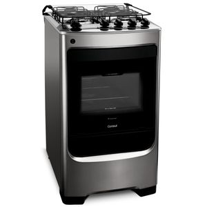 Fogão a Gás de Piso 4 Bocas Consul CFO4NARUNA Mesa de Aço Inox Acendimento Automático Corpo de Aço Inox Bivolt