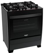 FOGAO-A-GAS-DE-PISO-5-BOCAS-DAKO-SUPREME-GLASS-PRETO-BIVOLT