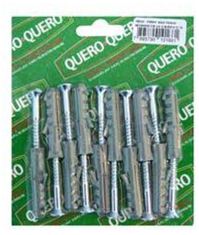 Parafuso Para Madeira de Fenda 4,5x50mm com Bucha 8mm com 10 Unidades