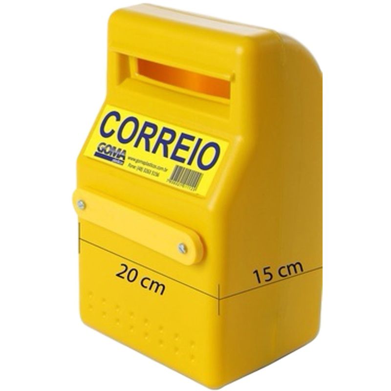 Caixa de Correio para Muro Polietileno Amarelo 36x26x9cm