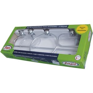 Acessórios Para Banheiro Japi Acqua Q18 JKAC18 Cromado Kit com 5 Peças