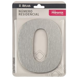 Número 0 Para Residência Atlas Adesivo PR3001/0 N0 ACM Alumínio e Plástico Escovado