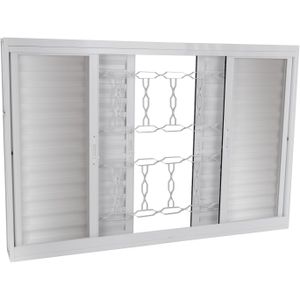 Janela de Aço Machado Veneziana 134581 120x100x12cm Branco Grade Elo Vidro Incolor