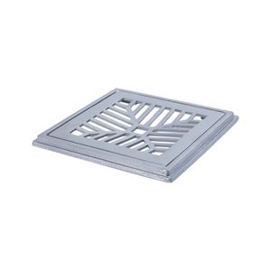 Ralo Grelha Quadrado com Porta Ralo Alumínio Polido LG Mais 20x20cm