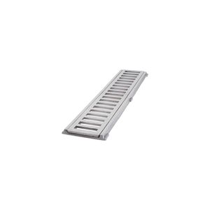 Ralo Grelha Retangular com Porta Ralo Pedestre LG Mais Alumínio Escovado 10x50cm