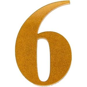 Número 6 Para Residência Acrílico 4cm 4mm Ouro Kami
