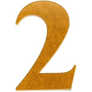 Número 2 Para Residência Acrílico 4cm 4mm Ouro Kami