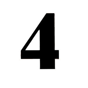 Número 4 Para Residência Acrílico 4cm 4mm Preto Kami