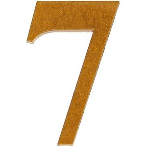 Número 7 Para Residência Acrílico 4cm 4mm Ouro Kami