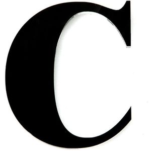 Letra Para Residência C Acrílico 11cm 10mm Preto Kami