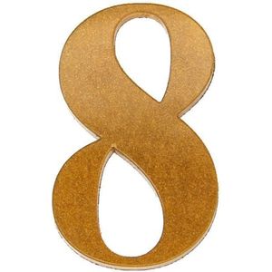 Número 8 Para Residência Acrílico 4cm 4mm Ouro Kami