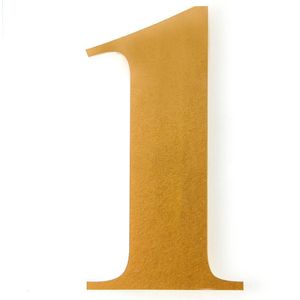 Número 1 Para Residência Acrílico 14,5cm 10mm Ouro Kami